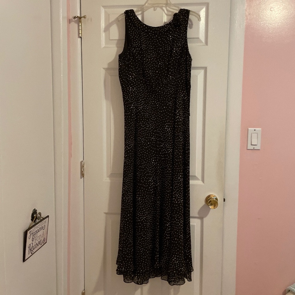Polka Dot Chocolate Brown Maxi Dress
